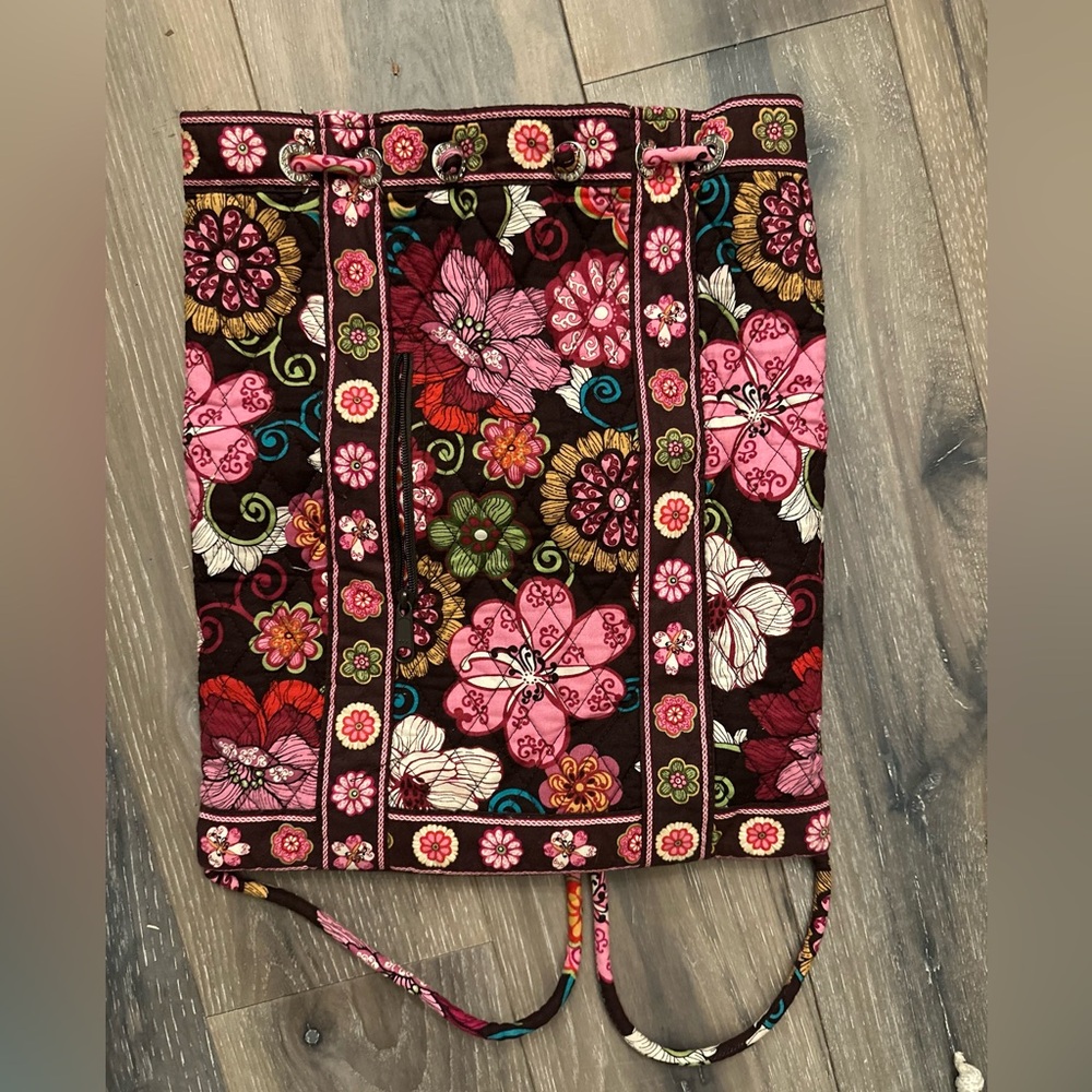 Vera Bradley Pink and Brown Floral Backpack